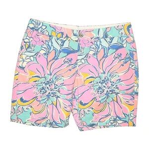 Lilly Pulitzer Pink and Blue Bermuda Shorts Tropical Floral